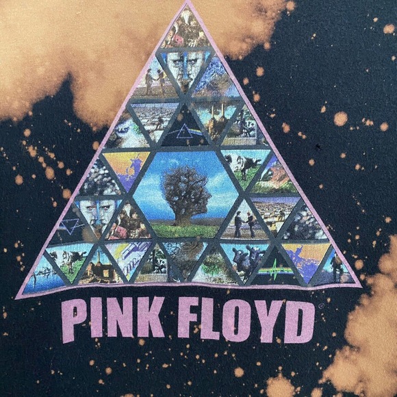 Pink Floyd Women's Upcycled Bleached Distressed Rock Band T-Shirt - Size XS/S - Picture 2 of 7